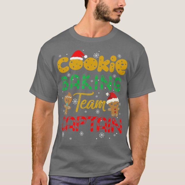 Cookie Baking Team Captain Gingerbread Christmas T-Shirt (Front)