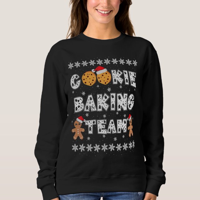 Cookie Baking Team Gingerbread Men with Xmas Hats  Sweatshirt (Front)