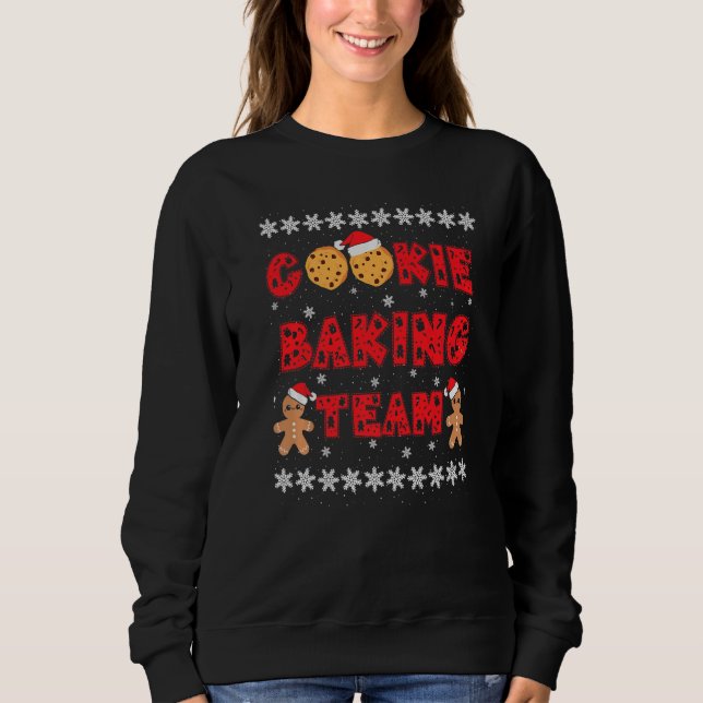 Cookie Baking Team Gingerbread Men With Xmas Hats  Sweatshirt (Front)
