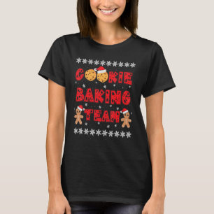 Cookie Baking Team Gingerbread Men With Xmas Hats  T-Shirt