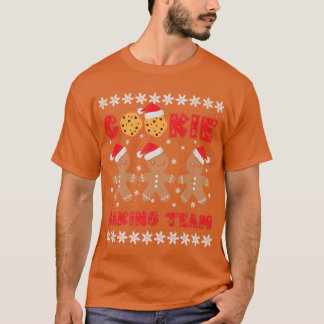 Cookie Baking Team Gingerbread Men with Xmas Hats  T-Shirt