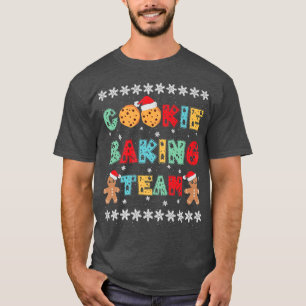 Cookie Baking Team Gingerbread Men with Xmas Hats  T-Shirt