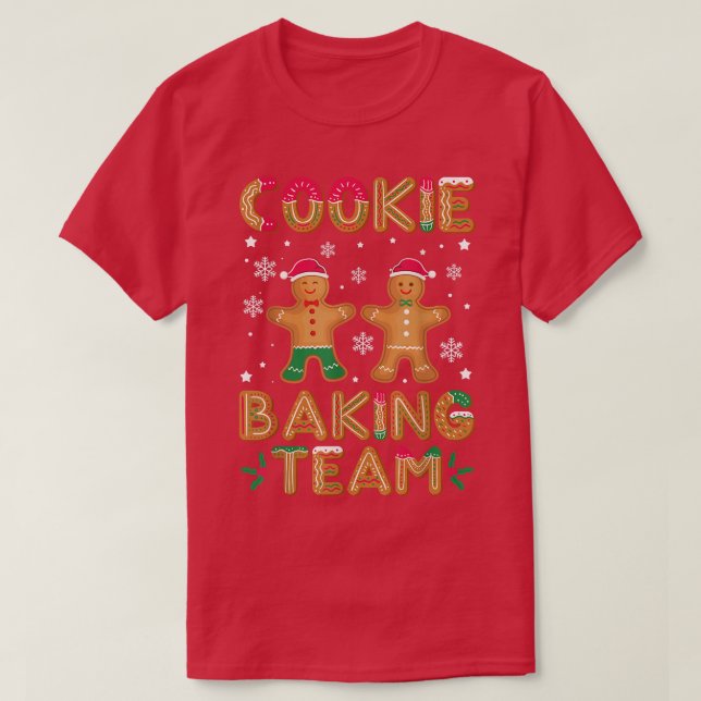 Cookie Baking Team Santa Cookie Baker Gingerbread  T-Shirt (Design Front)