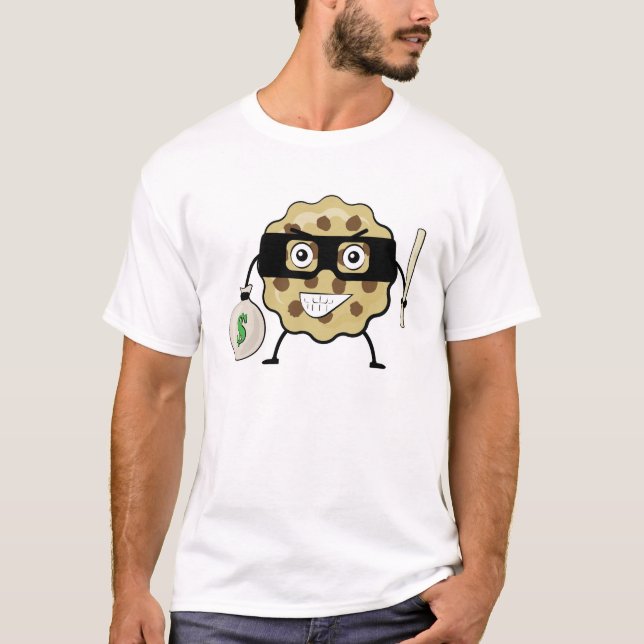 Cookie Bandit - Funny Character Illustration  T-Shirt (Front)