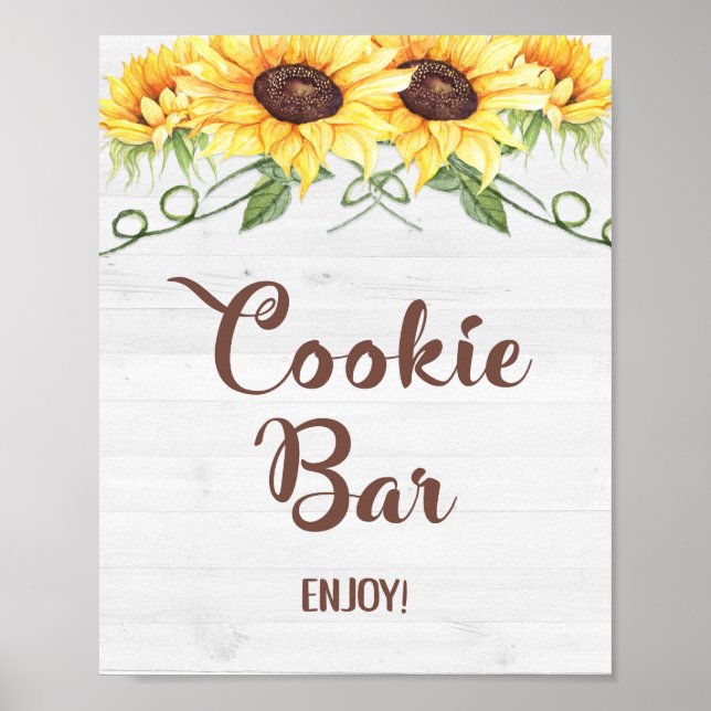 COOKIE BAR Sunflower Shower or Party Sign (Front)
