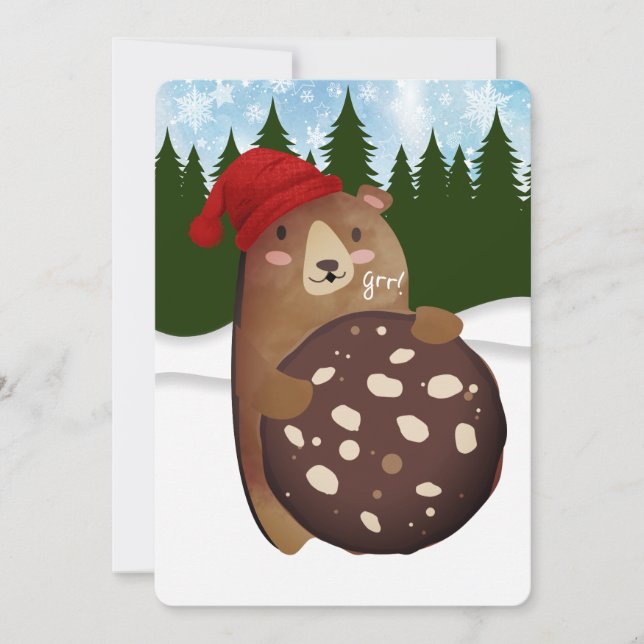 Cookie bear holiday baking homemade by Christmas Card (Front)