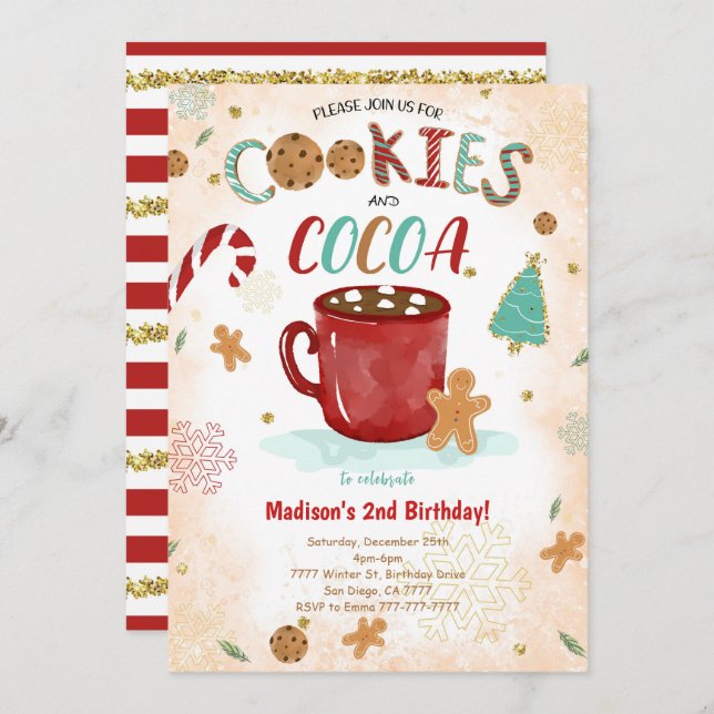 Cookie Birthday Invitation  (Front/Back)