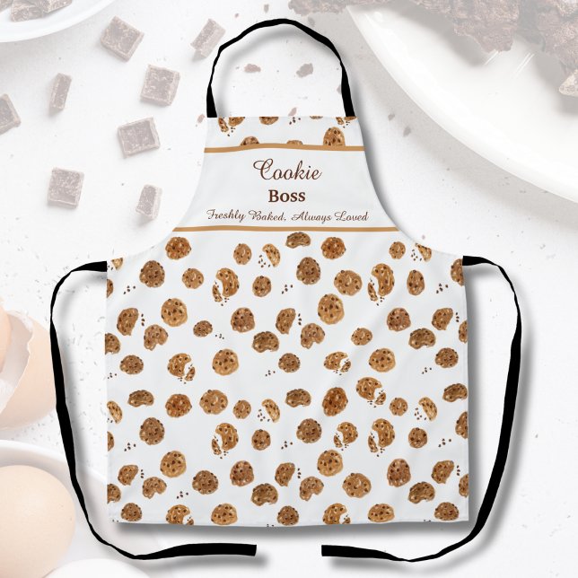 Cookie Boss Watercolor Chocolate Chip Cookies  Apron (Creator Uploaded)