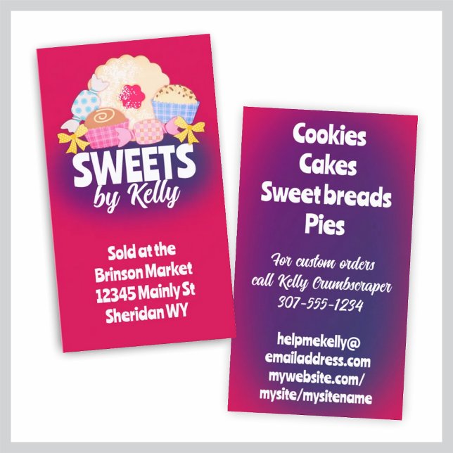 Cookie candy chocolate truffle baking confections business card (Creator Uploaded)