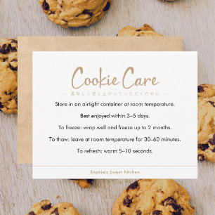 Cookie Care Instructions Kraft Simple Typography Thank You Card