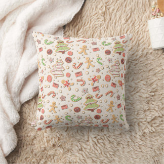 Cookie Christmas Pattern - Sweet and Festive Cushion