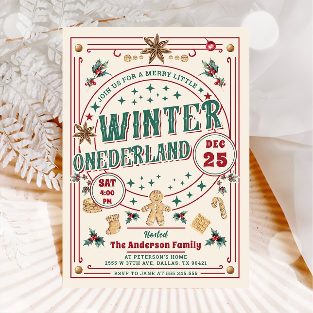 Cookie Christmas Winter ONEderland Birthday Invitation (Creator Uploaded)