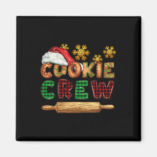 Cookie Crew Buffalo Plaid Christmas Baking Pajama Magnet