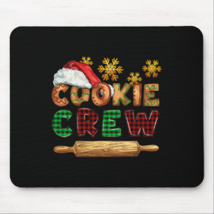 Cookie Crew Buffalo Plaid Christmas Baking Pajama Mouse Pad