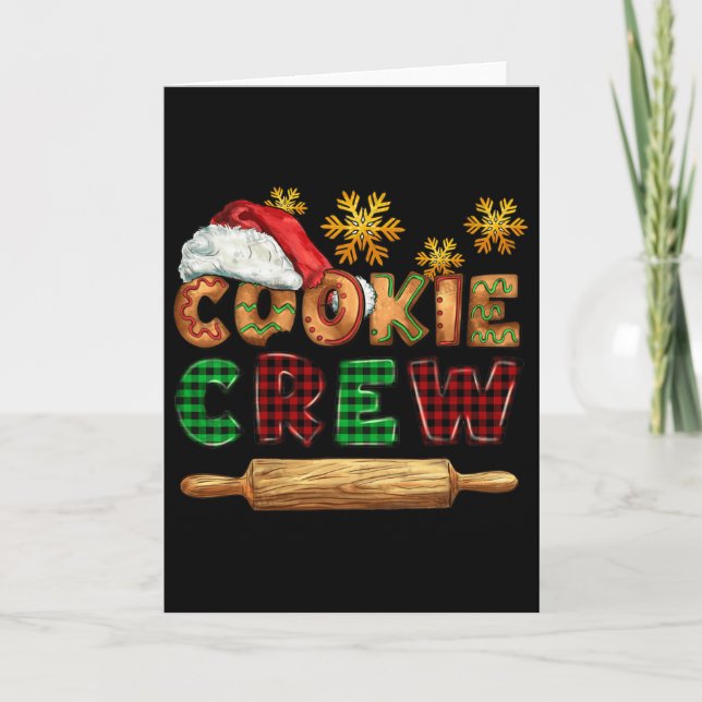 Cookie Crew Buffalo Plaid Christmas King Pyjamas  Card (Front)