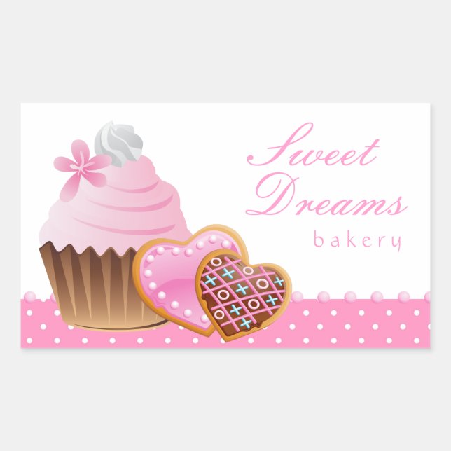 Cookie Cupcake Bakery Sticker Icing Dots (Front)