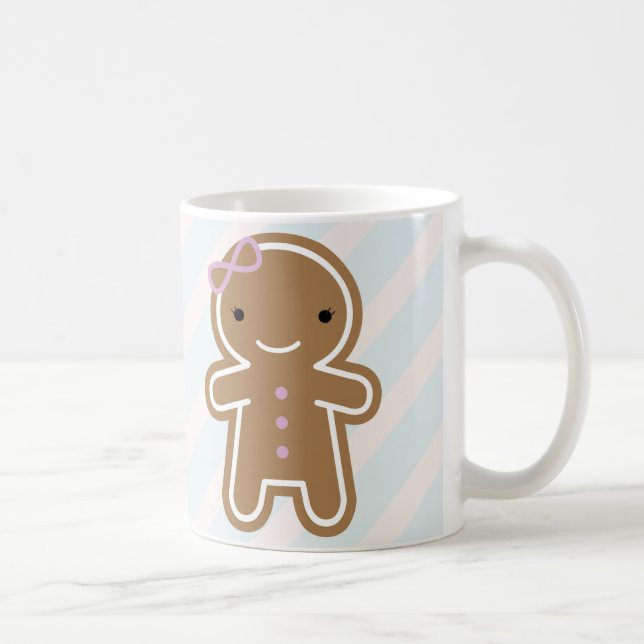 Cookie Cute Kawaii Gingerbread Girl Coffee Mug (Right)