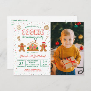 Cookie Decorating Birthday Photo Invitation Postcard
