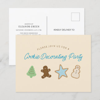 Cookie Decorating Party Invitation Postcard