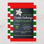 Cookie Exchange Chalkboard Red and Green Stripe lg Invitation<br><div class="desc">Celebrate the Holidays in sweet style with these Cookie Exchange invitations.  Each field is fully customisable to say just what you want!</div>