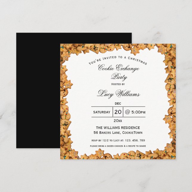 Cookie Exchange Christmas Party Invitation (Front/Back)