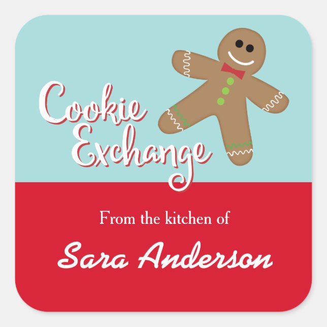 Cookie Exchange, Gingerbread, From The Kitchen of Square Sticker (Front)