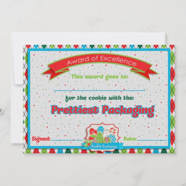 Cookie Exchange Prettiest Packaging Award (Front)