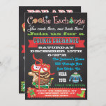 Cookie Exchange/ Ugly Sweater Party Invitations<br><div class="desc">Super fun Cookie Exchange or Cookie Swap party with a retro feel. Modern lettering, banners and a stack of Christmas cookies against a black chalkboard background. Encludes illustration of a an ugly sweater that we hope your guests will wear! The back is as great as the front with an old...</div>