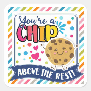 cookie favor gift you're the best square sticker