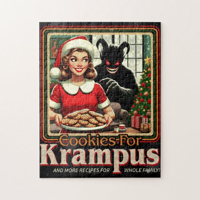 Cookie For Krampus Merry Krampus Christmas Horror Jigsaw Puzzle (Vertical)