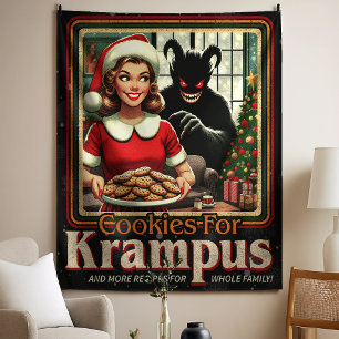 Cookie For Krampus Merry Krampus Christmas Horror Tapestry