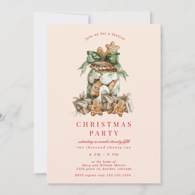 Cookie Jar Christmas Party Invitation (Front)