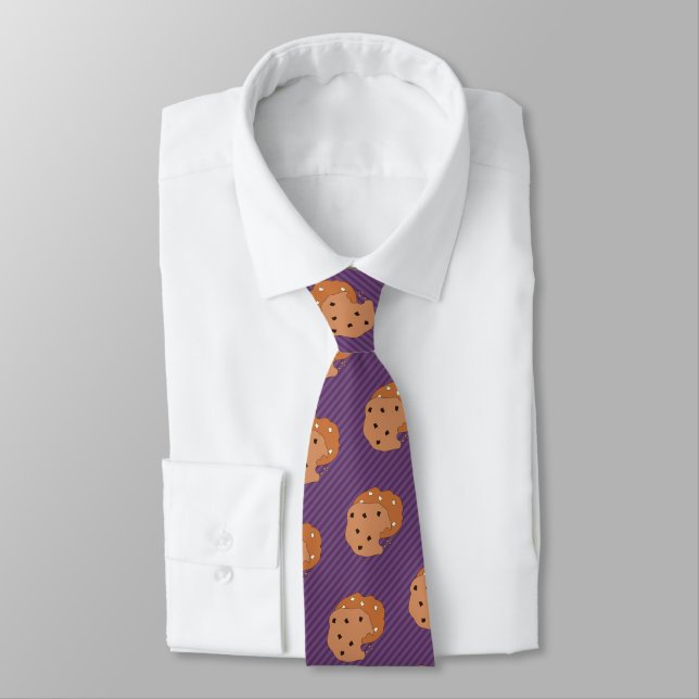 Cookie Lover - Choc Chip - Custom Colour Striped Tie (Tied)
