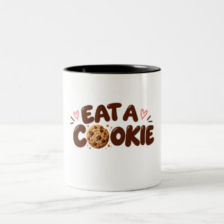 Cookie Lover Gift Chocolate Chip Cookie Design Two-Tone Coffee Mug