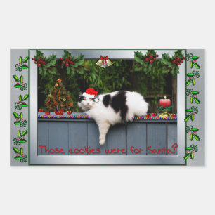 Cookie Loving Cat Rectangular Sticker