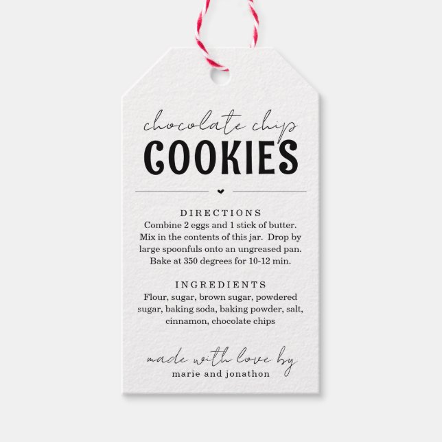 Cookie Mix in a Jar Gift Tag (Front)