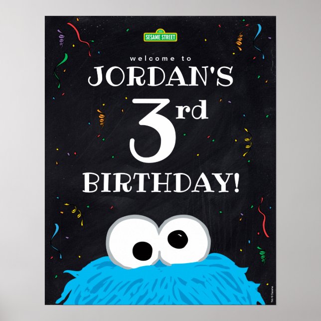Cookie Monster | 3rd Birthday Welcome Poster (Front)