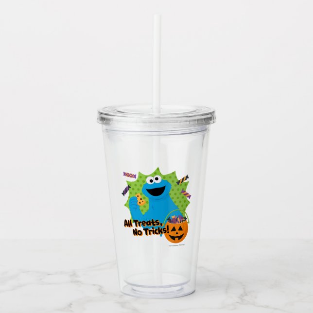 Cookie Monster | All Treats, No Tricks! Acrylic Tumbler (Front)