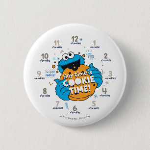 Cookie Monster   Any Time is Cookie Time 6 Cm Round Badge