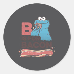Cookie Monster B Is For Bacon Classic Round Sticker