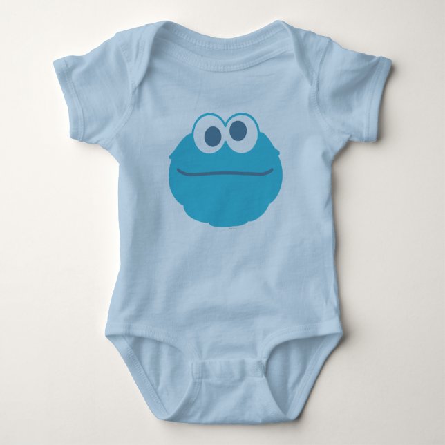 Cookie Monster Baby Big Face Baby Bodysuit (Front)