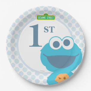 Cookie Monster Baby Birthday Paper Plate