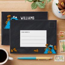 Cookie Monster Baby Shower Chalkboard Addressed