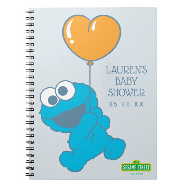 Cookie Monster Baby Shower Guest & Gift List Notebook (Front)