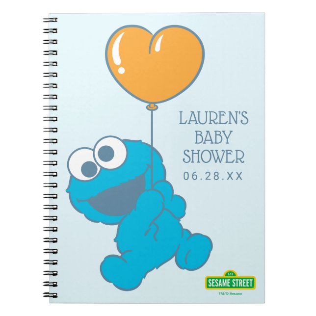 Cookie Monster Baby Shower Guest & Gift List Notebook (Front)