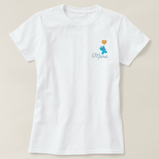 Cookie Monster Baby Shower Mama T-Shirt (Design Front)