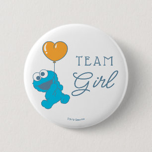 Cookie Monster Baby Shower Team Girl 6 Cm Round Badge