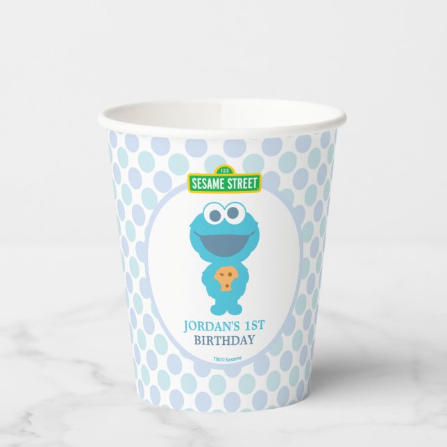 Cookie Monster | Baby's First Birthday Paper Cups (Left)