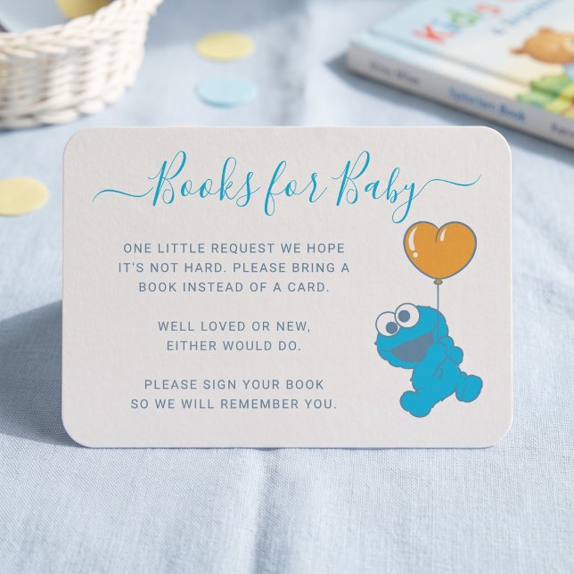 Cookie Monster Balloon Book Request Insert (Simulated card on table)