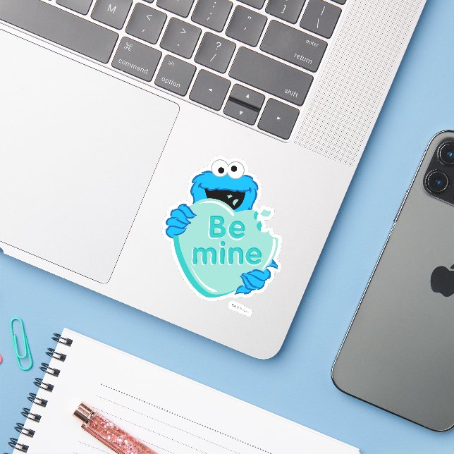Cookie Monster "Be Mine" Valentine's Heart Candy (Laptop w/ iPhone)